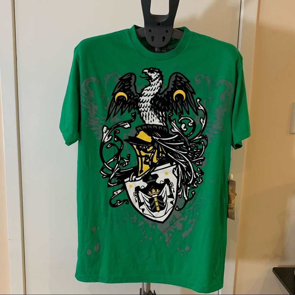 Men’s embellished Tshirt L size Green